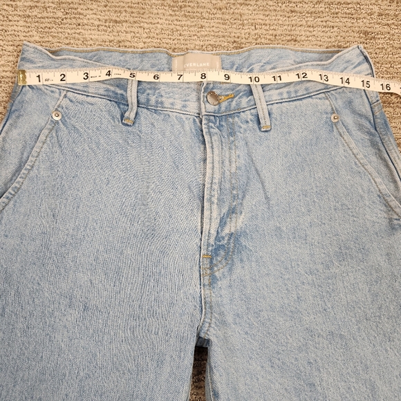 Everlane Cinched Utility Jeans Light Wash Back Belt Accent Wide Straight Leg 27 - Picture 5 of 10